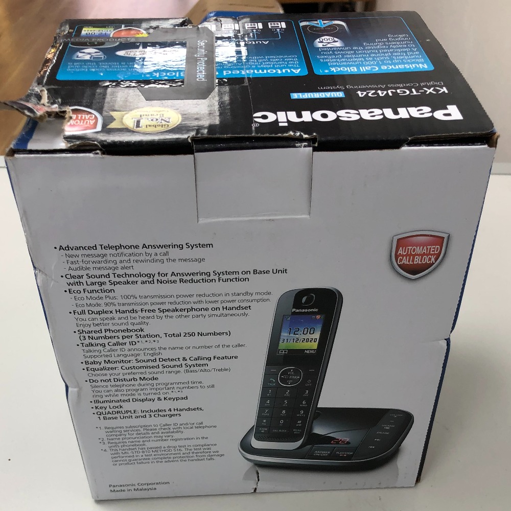 Panasonic PANASONIC KXTGJ424EB Cordless Phone Quad Handsets Own4Less